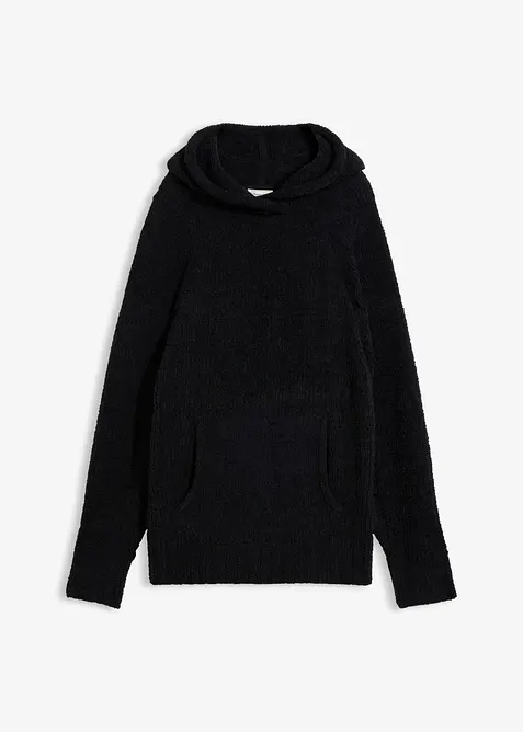 Maglione in pile teddy con cappuccio, bonprix