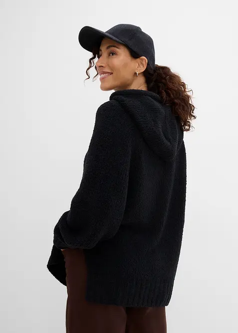 Maglione in pile teddy con cappuccio, bonprix