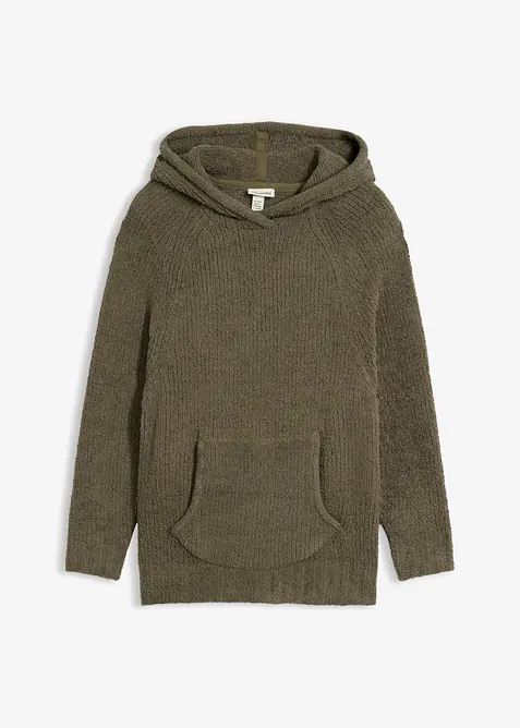 Maglione in pile teddy con cappuccio, bonprix