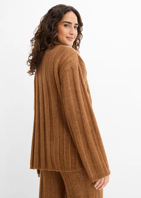 Maglione oversize a coste, bonprix