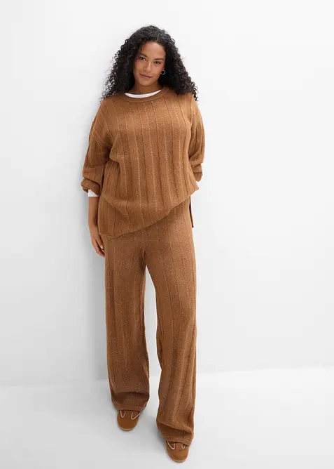 Maglione oversize a coste, bonprix