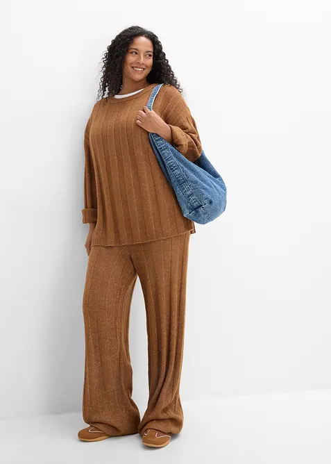 Pantaloni in maglia a coste, bonprix