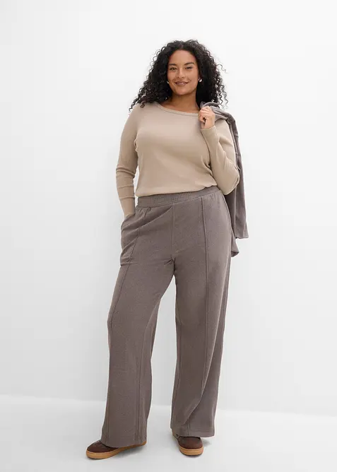 Pantaloni in jersey simil lana, bonprix