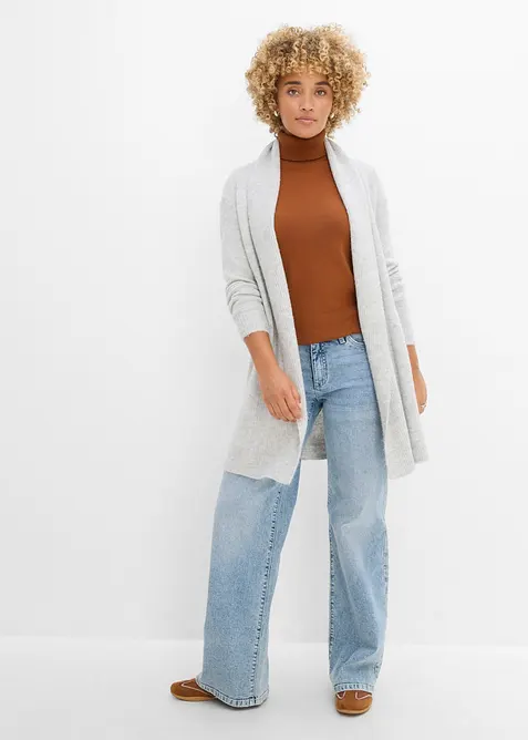 Cardigan lungo con collo a scialle, bonprix