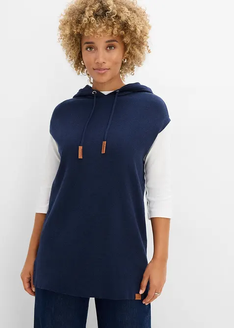 Gilet in maglia con cappuccio, bonprix
