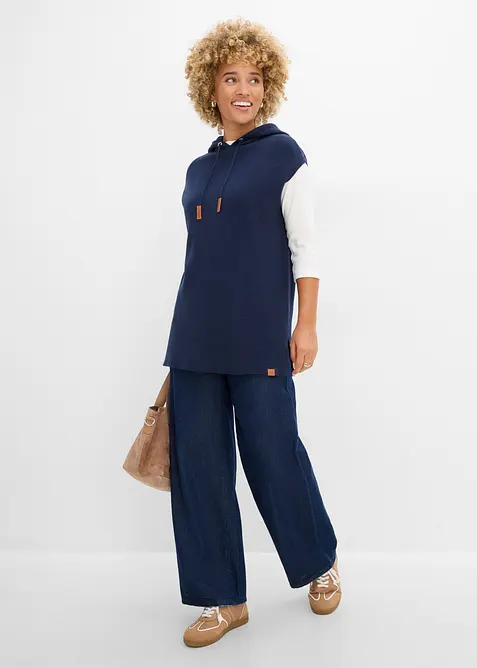 Gilet in maglia con cappuccio, bonprix