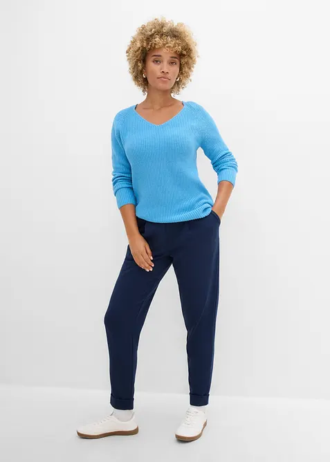 Maglione a coste in puro cotone, bonprix