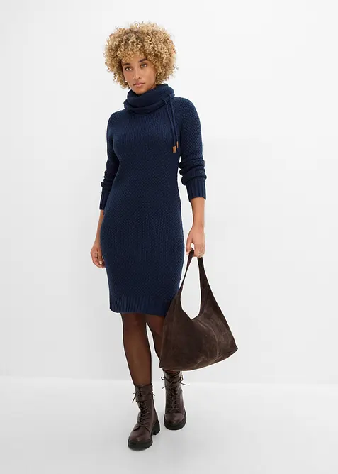Abito in maglia con collo a scialle, bonprix