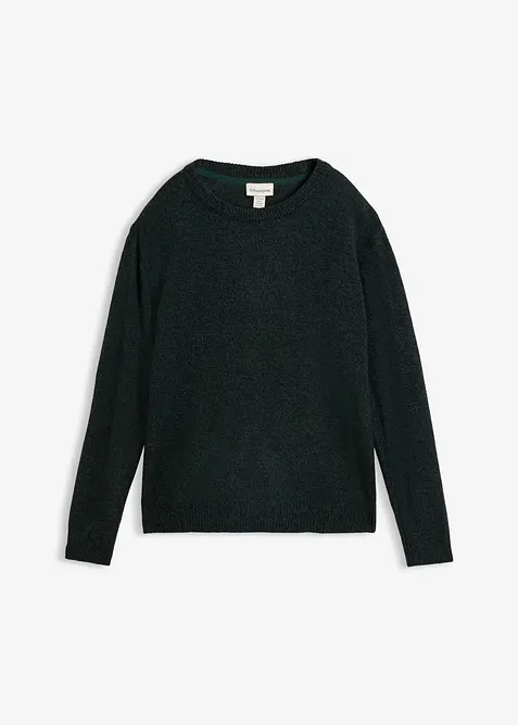 Maglione melange con scollo rotondo, bonprix