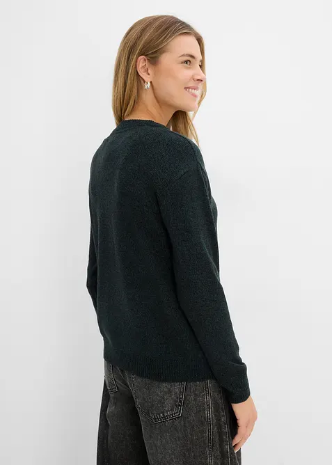 Maglione melange con scollo rotondo, bonprix