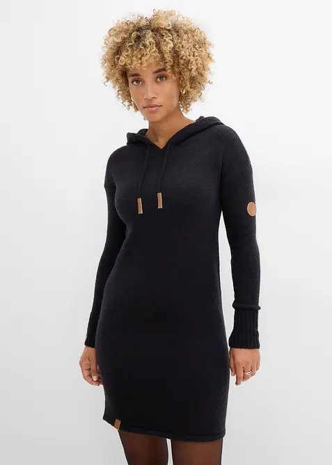 Abito in maglia con cappuccio, bonprix