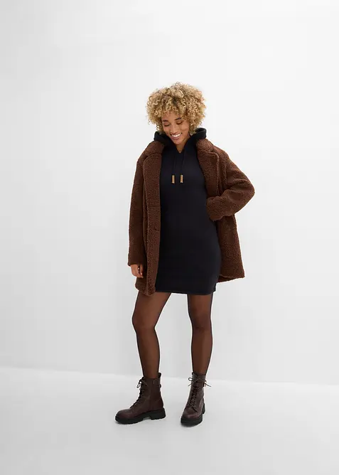 Abito in maglia con cappuccio, bonprix