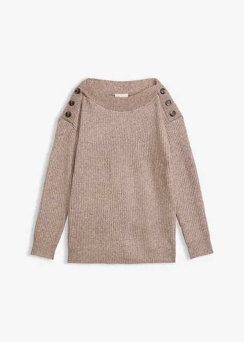 Maglione oversize con bottoni, bonprix