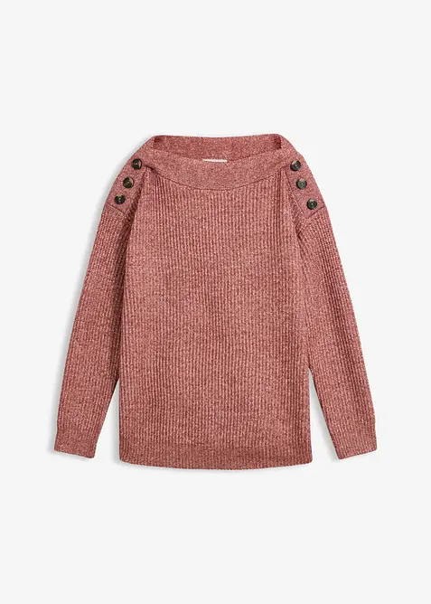 Maglione oversize con bottoni, bonprix
