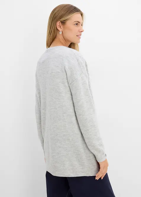 Maglione oversize con trecce, bonprix