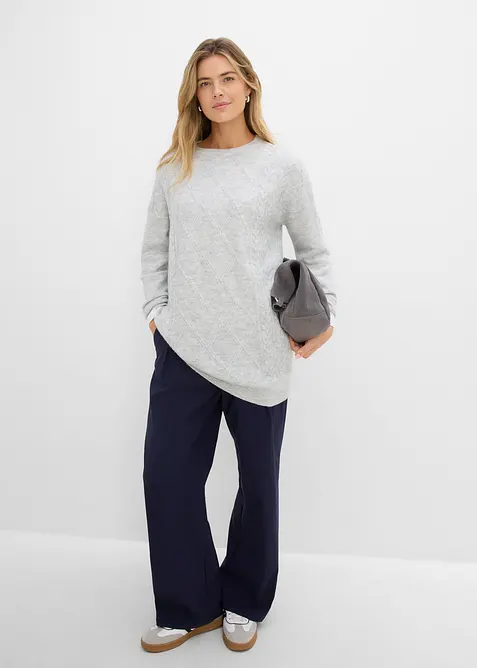 Maglione oversize con trecce, bonprix