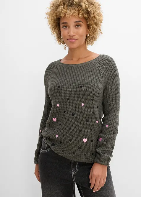 Maglione con ricamo, bonprix