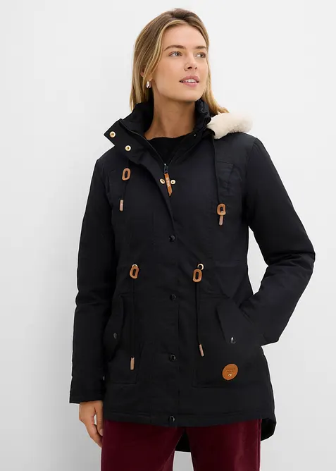 Parka imbottito con pelliccia sintetica, bonprix