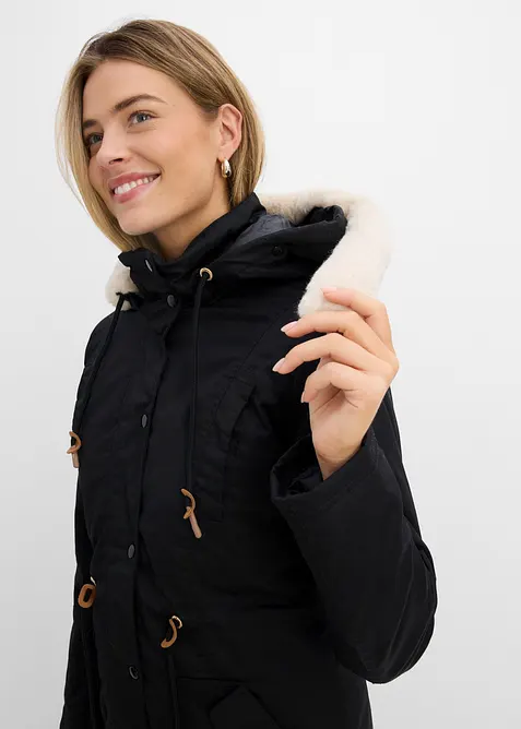 Parka imbottito con pelliccia sintetica, bonprix