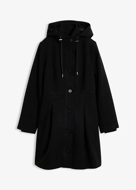 Cappotto con cappuccio e pinces, bonprix