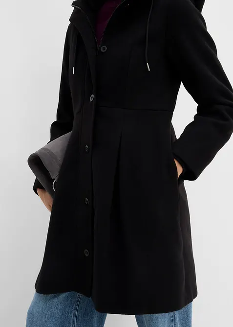 Cappotto con cappuccio e pinces, bonprix