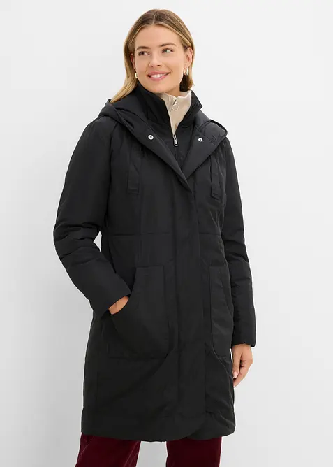 Cappotto corto leggermente imbottito con cappuccio, bonprix