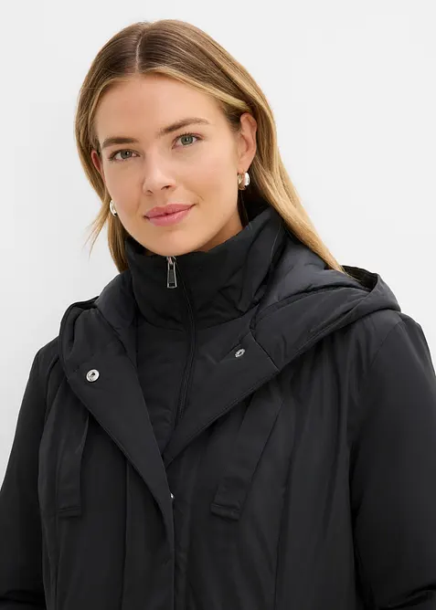 Cappotto corto leggermente imbottito con cappuccio, bonprix