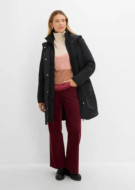 Cappotto corto leggermente imbottito con cappuccio, bonprix