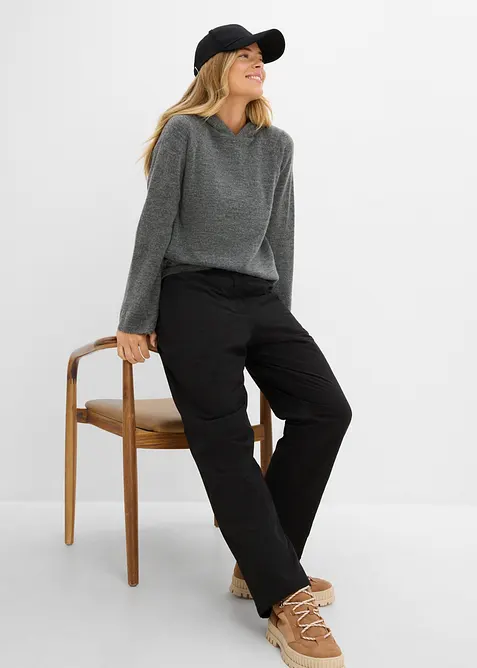 Pantaloni termici impermeabili con fodera in pile ed elastico in vita, bonprix