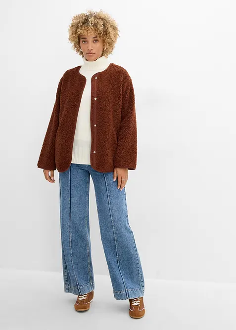 Maglione basic a collo alto in filato fine, bonprix