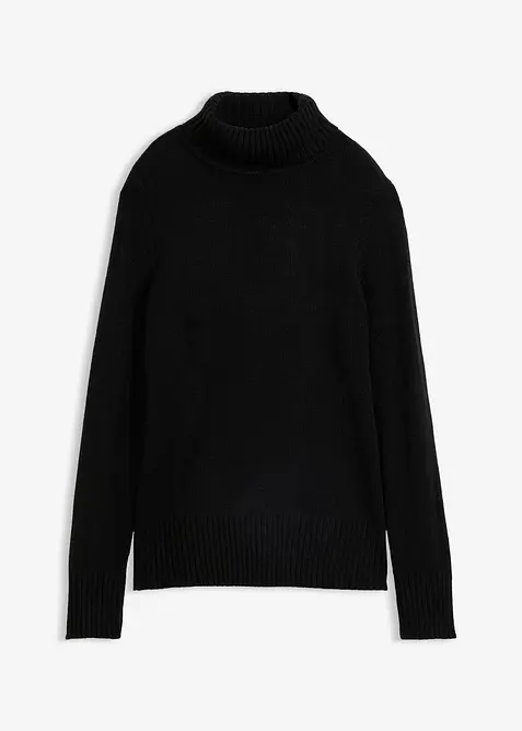 Maglione basic a collo alto in filato fine, bonprix