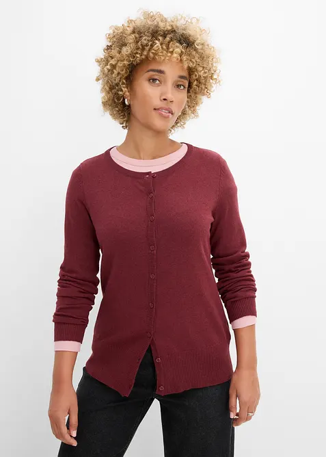 Cardigan in maglia fine con cotone riciclato, bonprix