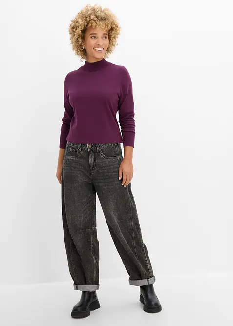 Maglione in filato fine con cotone riciclato, bonprix
