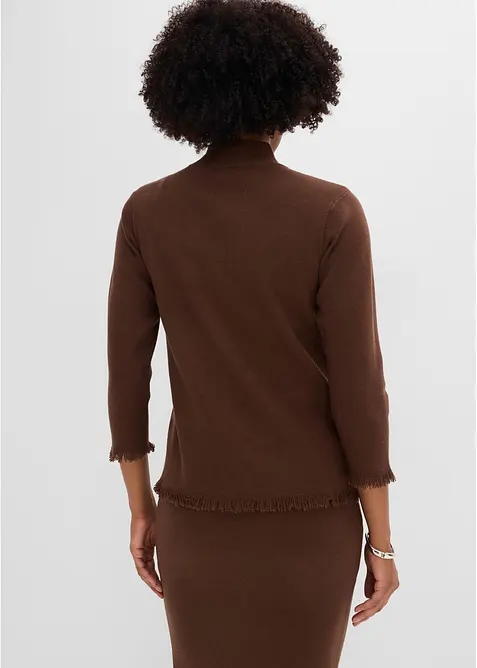 Cardigan con bordi sfrangiati, bonprix