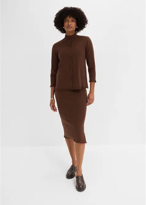 Cardigan con bordi sfrangiati, bonprix