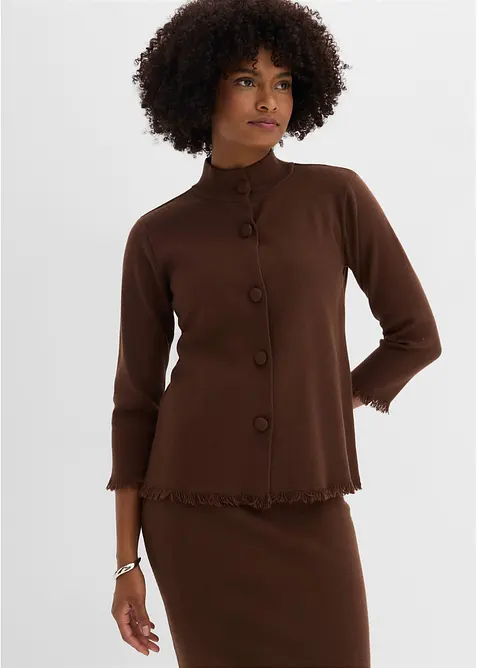 Cardigan con bordi sfrangiati, bonprix