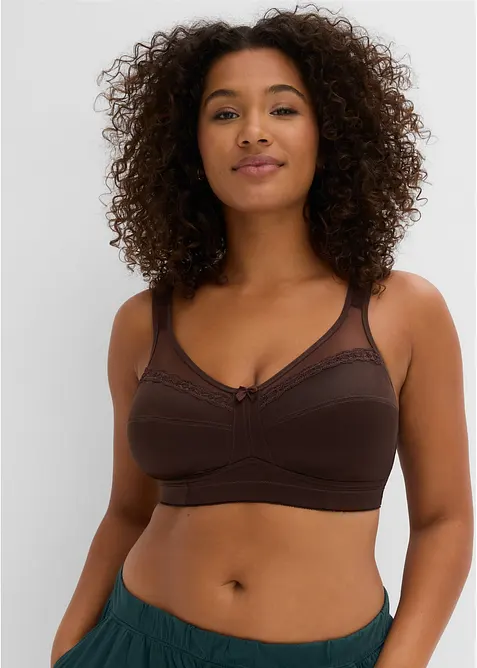 Reggiseno contenitivo senza ferretto con spalline imbottite (pacco da 2), bonprix