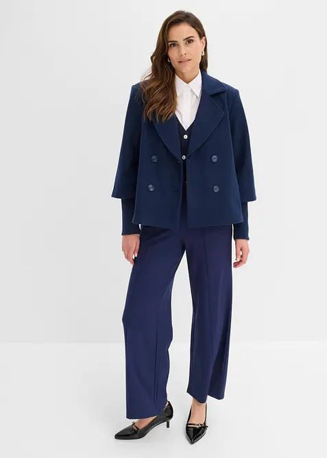 Caban con maniche in maglia, bonprix