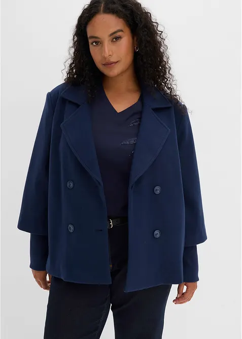 Caban con maniche in maglia, bonprix