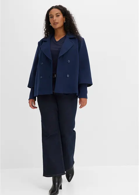 Caban con maniche in maglia, bonprix