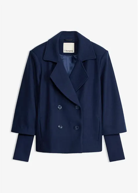 Caban con maniche in maglia, bonprix