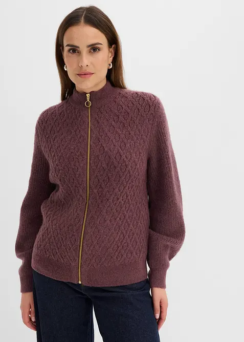 Cardigan con lavorazione a rombi, bonprix