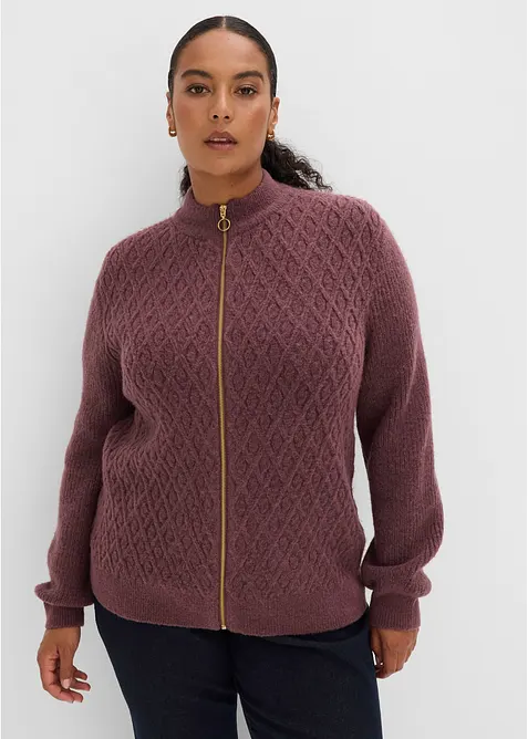 Cardigan con lavorazione a rombi, bonprix