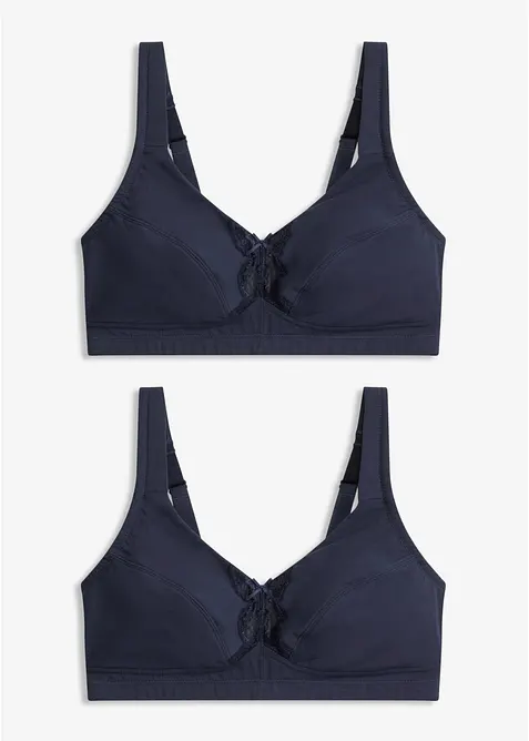 Reggiseno senza ferretto  con cotone biologico (pacco da 2), bonprix