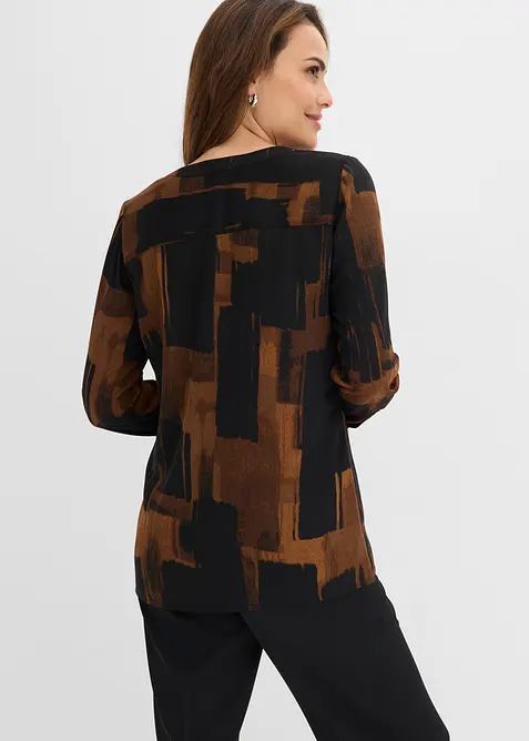 Camicetta lunga di chiffon a fantasia, bonprix