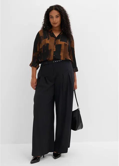 Camicetta lunga di chiffon a fantasia, bonprix