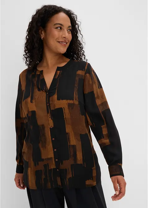 Camicetta lunga di chiffon a fantasia, bonprix