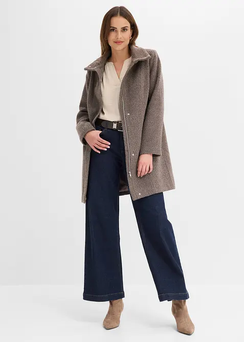 Cappotto corto da mezza stagione in simil lana, bonprix