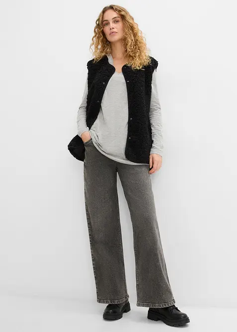 Maglia lunga con cappuccio, bonprix