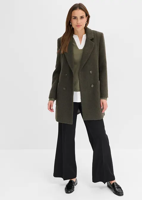 Maglione in filato fine con inserti effetto camicia, bonprix